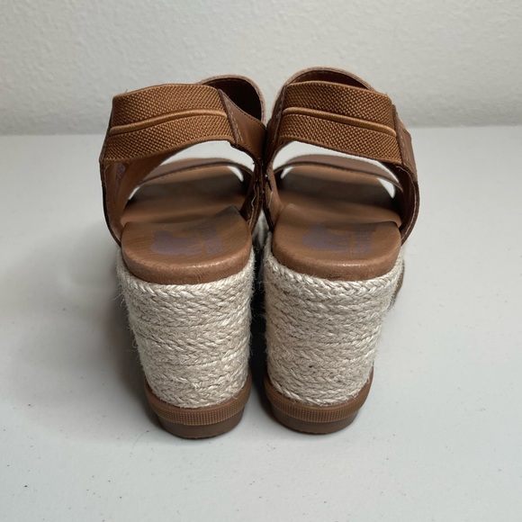 Sorel Joanie II Slingback Brown Leather Wedge Sandal SZ 7 - Picture 5 of 9